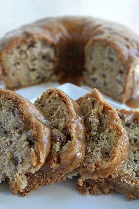 APPLE PECAN CAKE WITH CARAMEL GLAZE Old Grandma Recipes